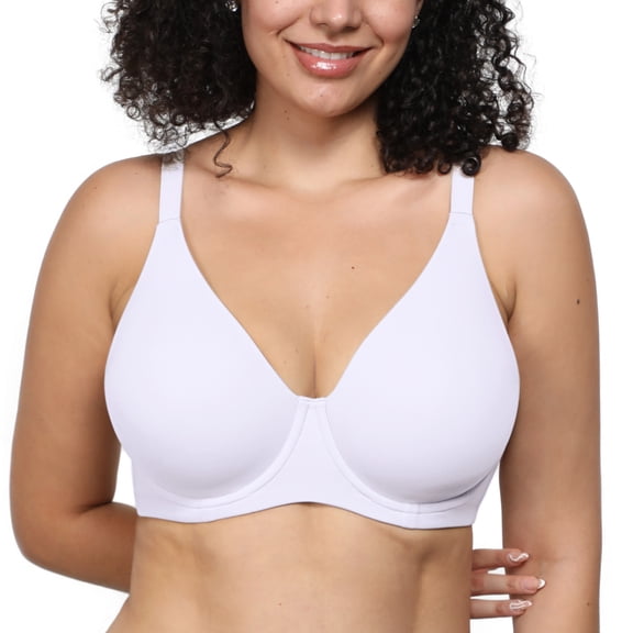 DELIMIRA Women's Inbarely Lift Full Coverage Bras Plus Size Unlined T shirt Underwire Seamless Bra