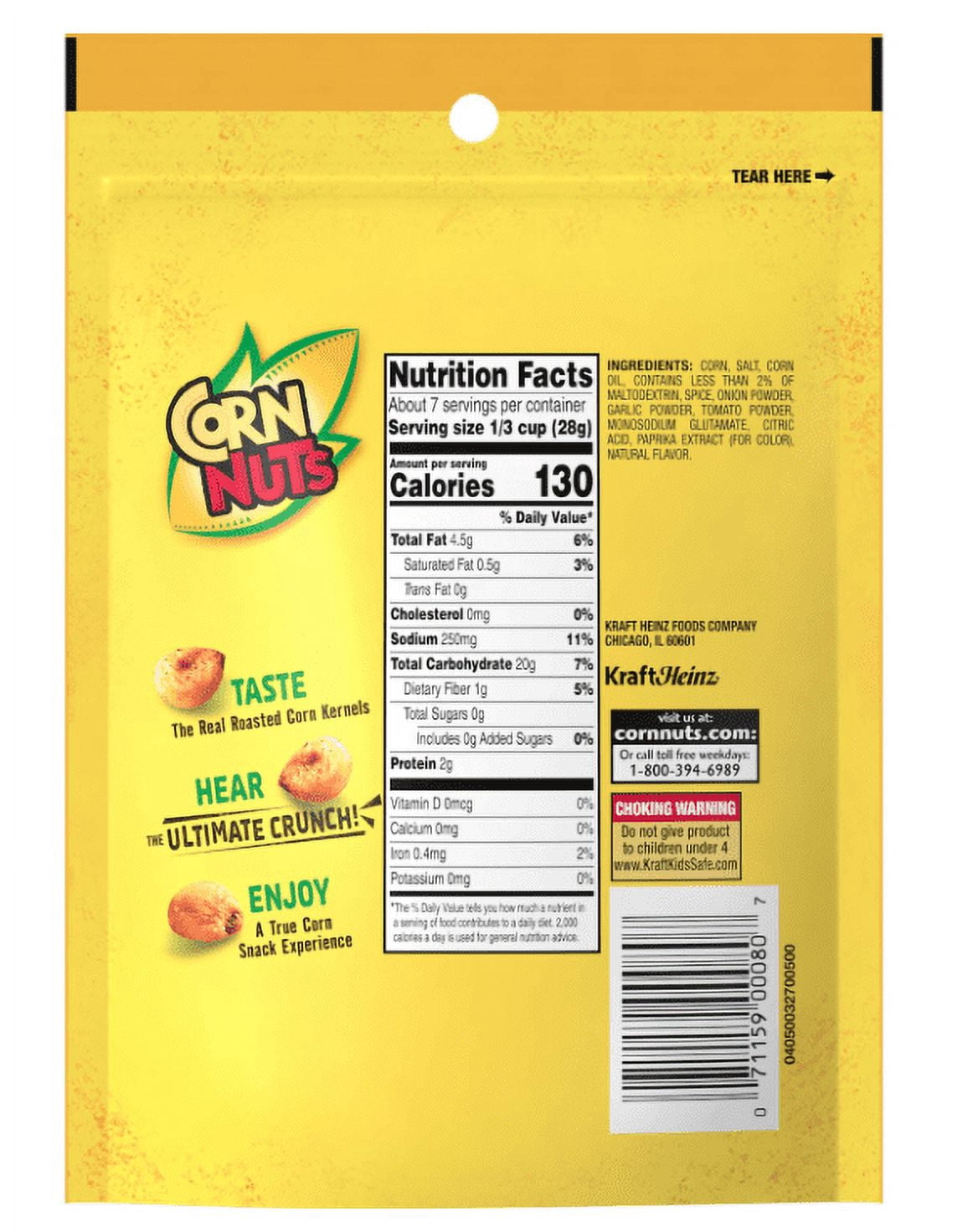 Corn Nuts Chile Picante con Limon Crunchy Corn Kernels (7 oz Bags, Pack of 12)