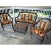 Newark 4-Piece Wicker Casual Patio Set, Brown