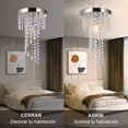thumbnail image 5 of Lámpara de Techo Colgante Led Moderna Decorativa De Cristal Base Plata, 5 of 5
