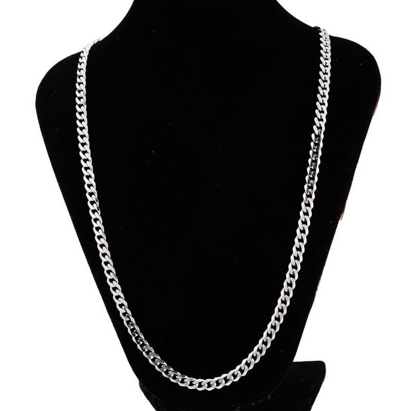 20' Stainless Steel Silver Carved Curb Chain Men's  Necklace Jewelry Making 5.5mm Wide-1