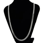 20" Stainless Steel Silver Carved Curb Chain Men's  Necklace Jewelry Making 5.5mm Wide-1