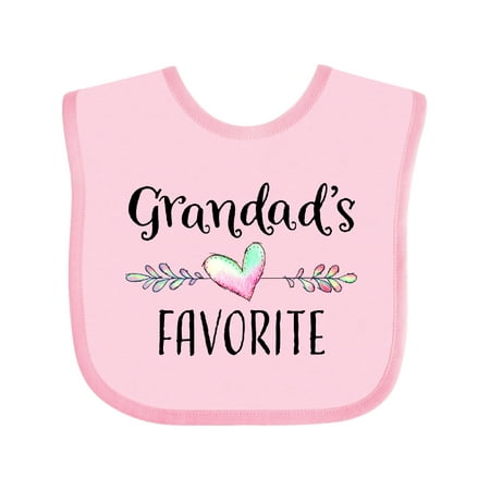 

Inktastic Grandads Favorite- Heart Grandchild Gift Baby Boy or Baby Girl Bib