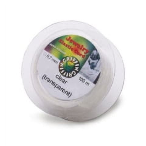 Griffin Elastic Beading Cord, Clear, 0.5 Millimeters, 5 Meters