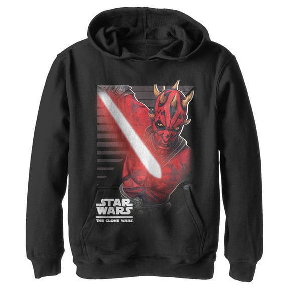 Boy's Star Wars: The Clone Wars Maul Strikes Pull Over Hoodie Black Small