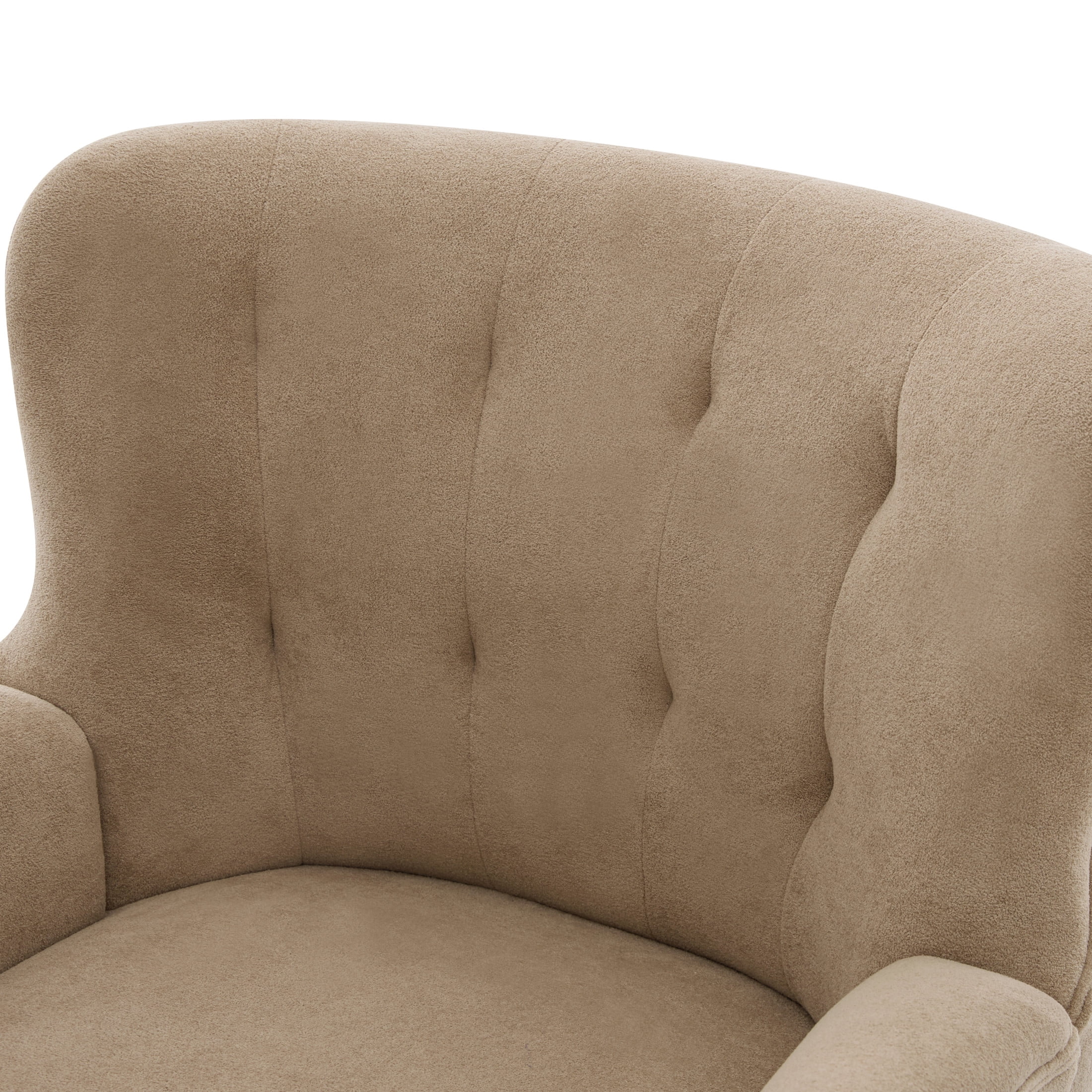 Christopher Knight Home Modern Upholstered Accent Club Chair with Round Arms, Wooden Legs, Brown