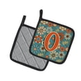 thumbnail image 2 of Carolines Treasures CJ2012-OPTHD Letter O Flowers Retro Blue Pair of Pot Holders, 7.5HX7.5W, multicolor, 2 of 2