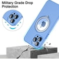 thumbnail image 2 of for iPhone 14 Pro Case, Magnetic with Stand Ring, [Compatible with Magsafe] [Camera Protection] MIL-Grade Shockproof with Matte Hard Back, Full Protective Holder Case for 14 Pro-Blue, 2 of 14