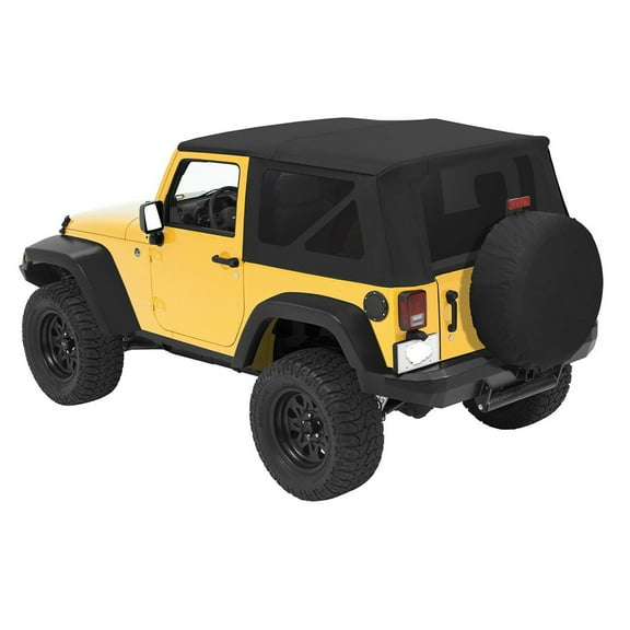 LABLT 9070235 Black Vinyl Diamond Top with brown Side Windows for Jeep JK 2-Door 2010-2017