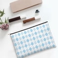thumbnail image 6 of Hirioo Blue and White Squares for Paper Reusable Cosmetic Bag Zipper Encouragement Travel Pouch Toiletry Bag for Women Girls, 6 of 7