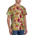 thumbnail image 2 of Qekee Colored Large Mushrooms and Leaves Classic Fit T-Shirt Men's Shirt Men's Tight Short Sleeves for Exercise, Running, Mountaineering - Colored Large Mushrooms and Leaves, 2 of 9