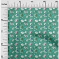 thumbnail image 2 of oneOone Popeline de Coton Vert Mer Tissu Automne Matière de Robe Tissu Imprimé Tissu au Mètre 56 Pouces de Large, 2 of 4