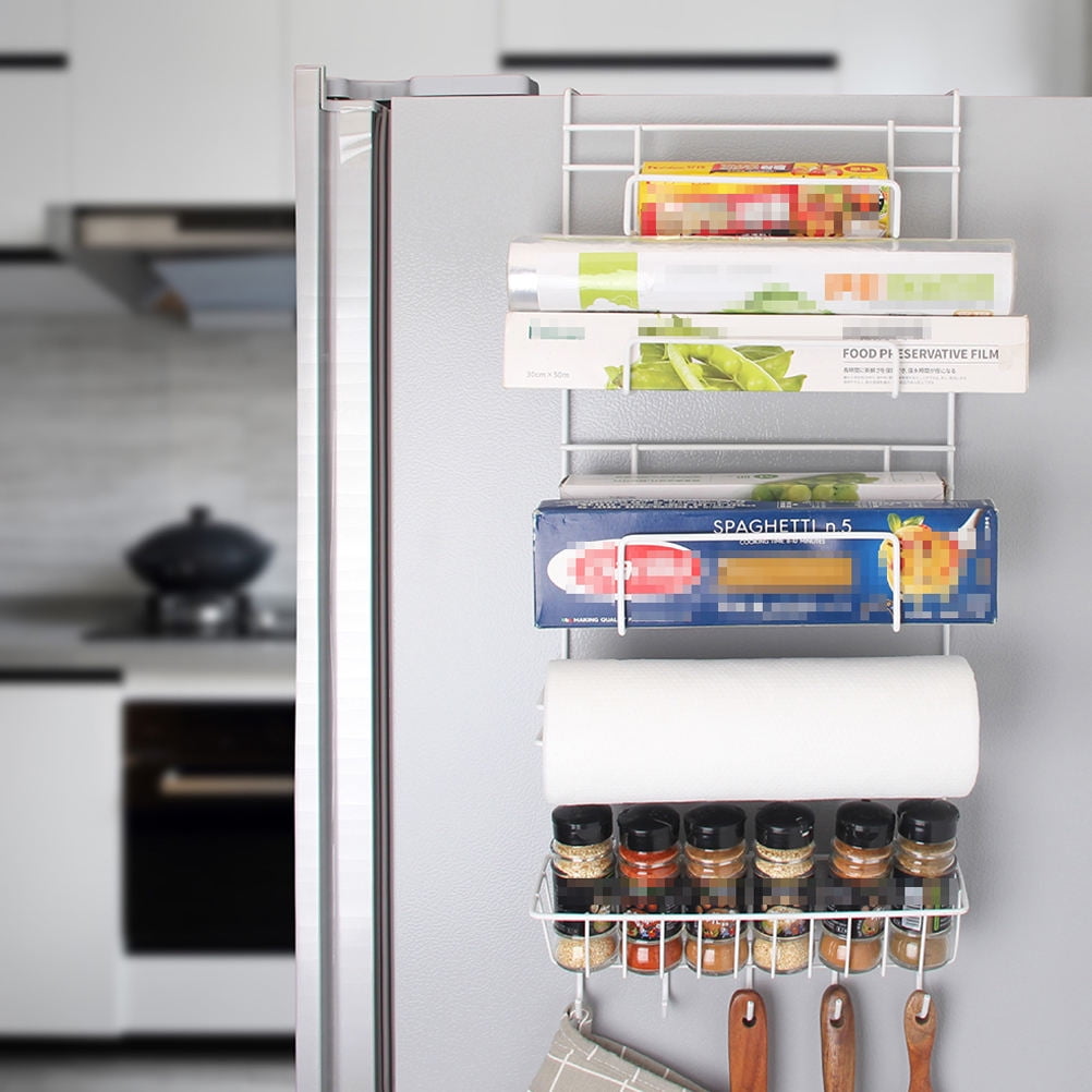FRCOLOR  Refrigerator Storage Rack Multi-layer Holder Kitchen Shelves Fridge White