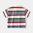 thumbnail image 5 of Toddler Polo Shirts Boys 5T Short Sleeve Casual Striped Button Closure Shirt Sports T-Shirt Toddler Baby Boy Clothes Red,5-6 Years, 5 of 5