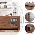 thumbnail image 4 of EliteEdge 54.4" Kitchen Buffet Sideboard Cabinet, Accent Storage Cabinet with 2 Frosted Glass Doors & 3 Drawers, Coffee Bar Table, TV Stand for Living Room, Dining Room, Entryway,Walnut, 4 of 6
