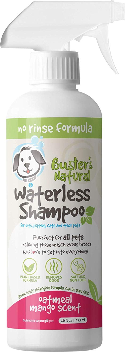 Buster's Natural Waterless Oatmeal Mango Scent Shampoo for Dogs, Puppies, Cats and Other Pets