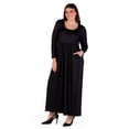 thumbnail image 6 of Plus Size Empire Waist Pleated Pocket Maxi Dress, 6 of 10