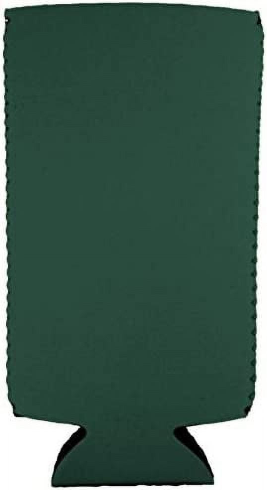 Blank Neoprene Collapsible Slim Can Coolie (2 Pack, Dark Green)
