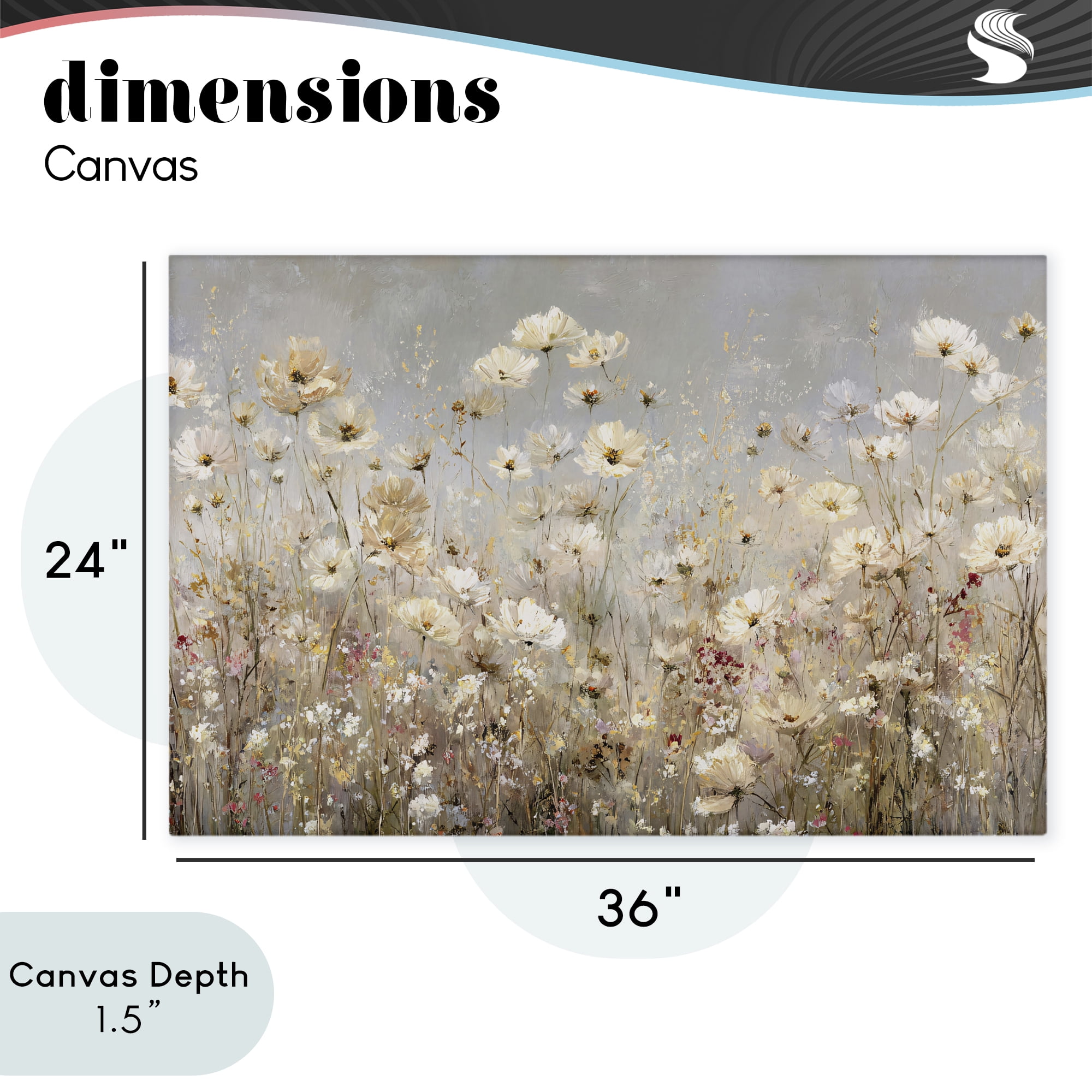 Stupell Industries White Daisy Clusters Meadow Canvas Wall Art, design by Jacky Ngan