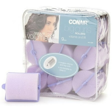 4 Pack - Conair Brush Big Curls Rollers, Volume and Lift 9