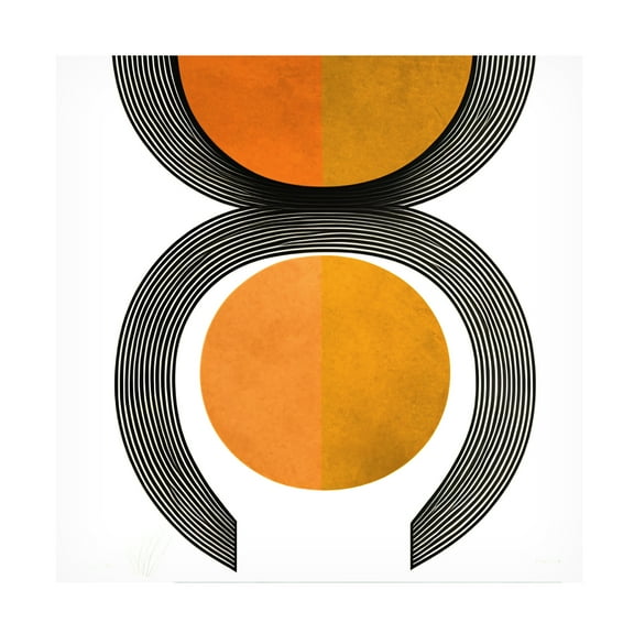 Canvas Wall Art - Ray Heere 'Mid Century Abstract Painting 14' Wall Art for Living Room, Bedroom, or Office Décor by Trademark Fine Art - 14 x 14 Inches