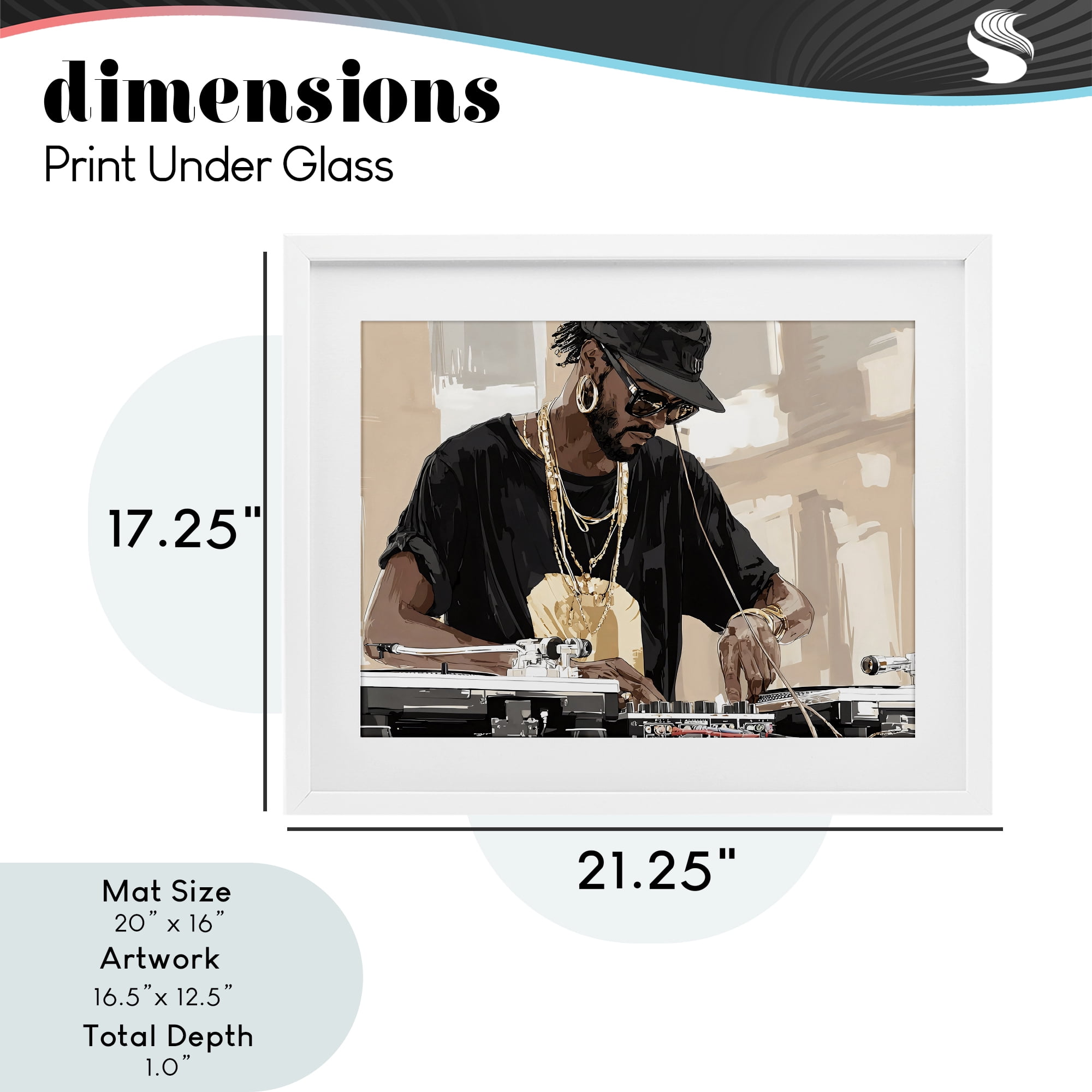 Stupell Industries Timeless DJ with Urban Rhythm White Framed Print Under Glass, design by Franklyn Gregory