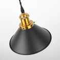 thumbnail image 6 of FSLiving 12V Track Lighting J-Type Track Pendant Light with Antique Brass Socket Vintage Metal Cone Black Shade Nordic Style Industrial Factory Pendant Lamp for Kitchen Island - 1 Light, 6 of 9