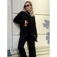 thumbnail image 2 of Hotian Women Solid Turtleneck Sweater Casual Long Sleeve Knitted Pullover Sweater Tops with Side Split Black M, 2 of 4