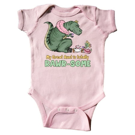 

Inktastic My Great Aunt Is Totally Rawr-Some Tea Rex Party Gift Baby Boy or Baby Girl Bodysuit