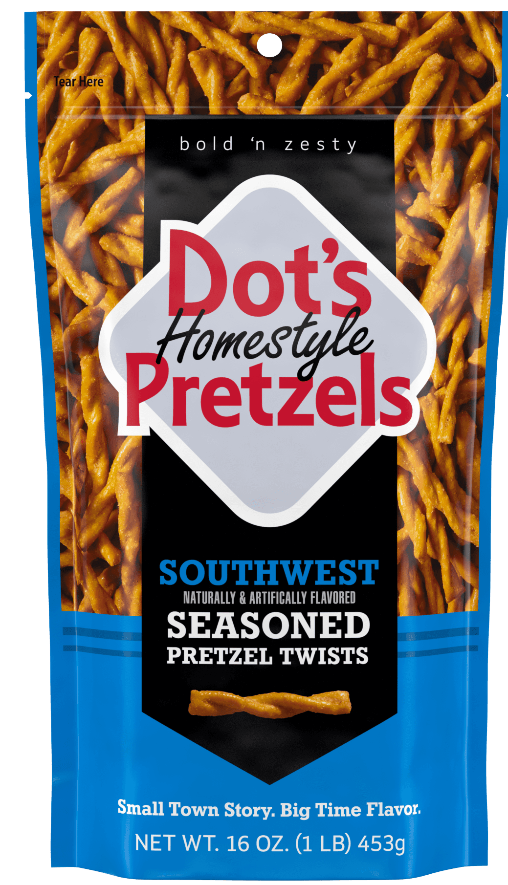 (3 pack) Dot's Pretzels Southwest Seasoned Pretzel Twists, 16 oz