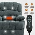 thumbnail image 2 of Kadyn Reclining Chair with 8-Point Vibration Massage and Lumbar Heating, 23" Adjustable Recliner Seat with Chenille Fabric for Living Room, Gray, 2 of 7