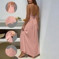 thumbnail image 2 of JGGSPWM Womens Backless Dress Lace Sleeveless Summer Dress Fashion Cami Dresses Spaghetti Strap Flowy Long Sundress with Back Tie Pink XL, 2 of 9