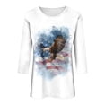 thumbnail image 6 of vigerkar 250 Anniversary USA 3/4 Sleeve Shirt for Women 250th Patriotic Shirts Casual American Flag and Stars Print Shirt (Light Gray, L), 6 of 8