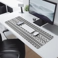 thumbnail image 2 of Long Mouse Pads for Desk,Black Geometric Triangle Striped Pattern Desk Mats on Top Of Desks, Desk Mouse Pad Extra Large with 3mm Non-Slip Base and Stitched Edge for Gaming,Office,Work,Home 31.5"x11.8", 2 of 6