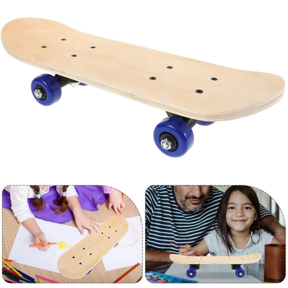 Worgeous 1Pcs Blank Skateboard Deck for Children Maple Wood and Plastic DIY Handpainting