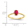 thumbnail image 5 of Primal Gold 10 Karat Yellow Gold Genuine Diamond and Ruby Birthstone Ring, 5 of 5