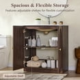 thumbnail image 4 of SinCiDo 30 Inch Bathroom Vanity with Sink, Arched Bathroom Vanity Cabinet with Ceramic Basin, Modern Fluted Bathroom Vanity w/Adjustable Shelf, 4 of 7