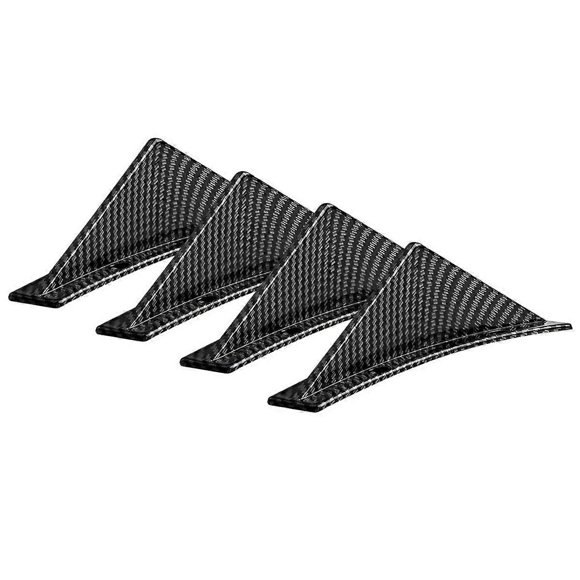 Car Rear Lower Bumper Wing Lip Diffuser,Anti-Crash Spoiler Fin Protector,Rear Bumper Splitter Lip Wing,Curved 4PCS
