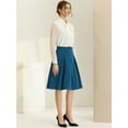 thumbnail image 2 of DARING DIVA Women's Belted Waist Pleated Skater Short Skirts M Blue, 2 of 6
