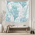 thumbnail image 5 of Teal Grey Coral Coastal Tapestry for Bedroom Wall Hanging Tapestry, Summer Beach Seaside Nautical Ceiling Backdrop Tapestries Poster Blanket Wall Decor for Teens Room Living Room Dorm 59" x 79", 5 of 8
