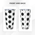 thumbnail image 3 of Picia Soccer Ball Pattern 20 oz Tumbler Stainless Steel Vacuum Insulated Coffee Ice Cup Double Wall Travel Flask Dual Lid Water Bottle, Eco-friendly Car Cup-Without Straw, 3 of 8