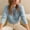Light Blue, variant on Women's Casual Knit Cardigan Solid Color Long Sleeve Stand-Up Collar Sweater with Ribbed Cuffs Trendy Comfy Homewear Blouses(Khaki#1,L)