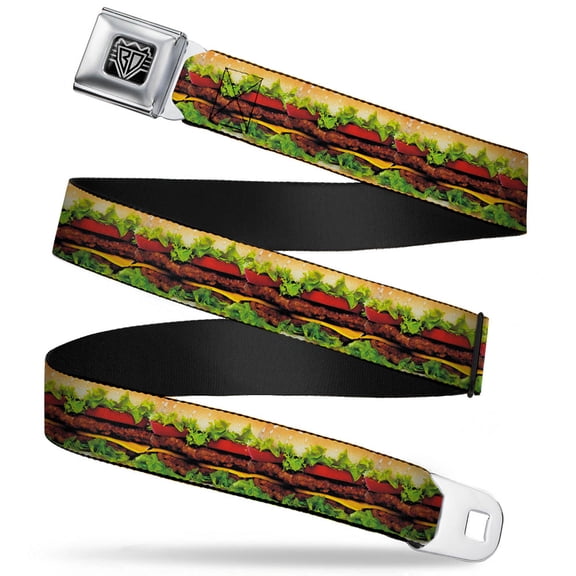 Buckle-Down Belt, Seatbelt Buckle Belt, Hamburger Vivid, 30 to 44 Inches