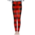 thumbnail image 5 of ManxiVoo Women's Elastic High Waist Fleece Lined Printed Leggings for Thermal Comfort in Winter Workout and Daily Use L Size Red, 5 of 8