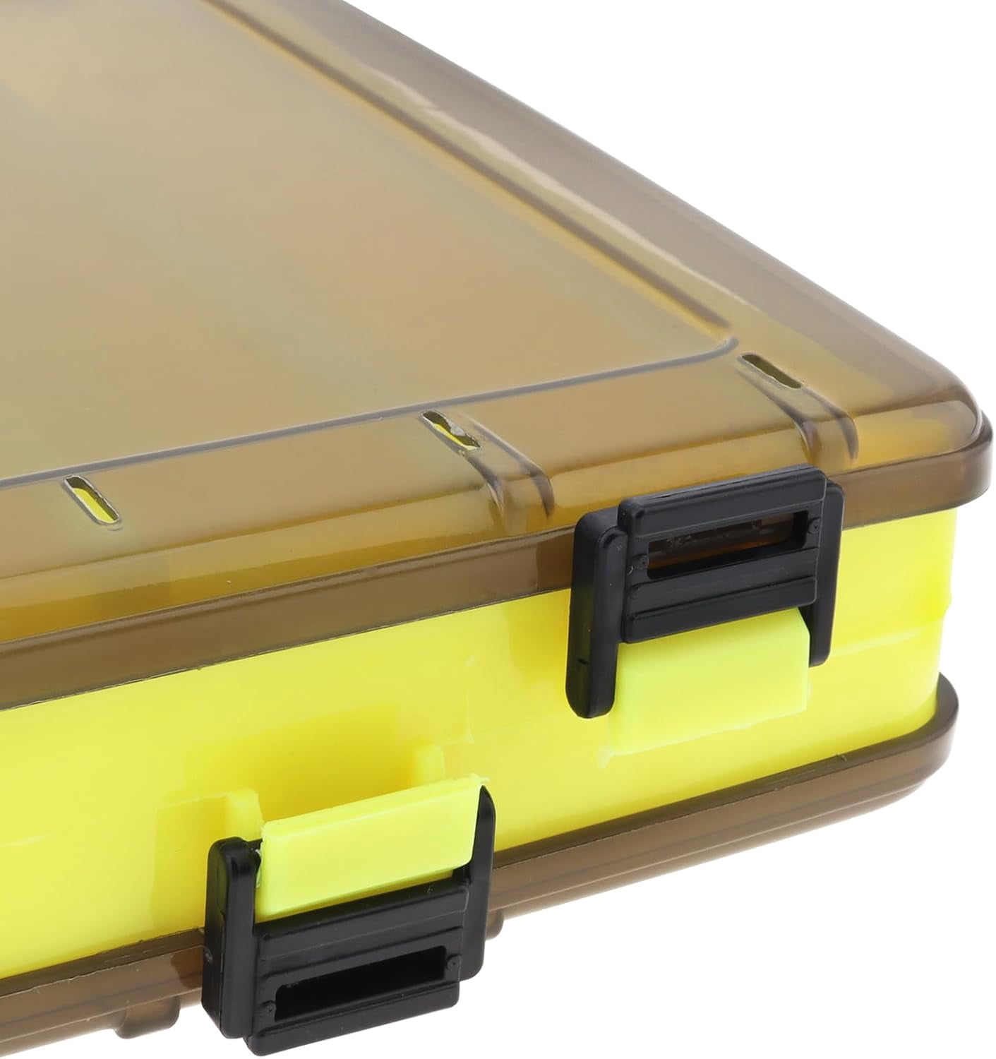 Double Sided 14 Compartments Fishing Tackle Boxes Fishing Lure Box Organizer, Fishing Bait Tackle Storage Case, Container Box for Jewelry Beads Earring Hook (Yellow)