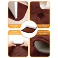 thumbnail image 2 of OUSITAID Tapis de Porte Intérieur Antidérapant Lot de 2 Tapis de Cuisine Imprimé Durable Design d'Angle 1/4 Entrée Rouge-Brun, 2 of 7