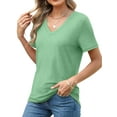 thumbnail image 3 of MOSHU 2 Pack Womens T Shirts V Neck Casual Tops Short Sleeve Comfort Fit Shirts for Women, 3 of 9