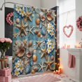 thumbnail image 3 of Summer Beach Shower Curtains for Bathroom, Coastal Starfish Conch Shells Flower Blue Wood Washable Fabric Shower Curtain with Hooks Waterproof Bathroom Decor Sets, 72 x 78 Inches, 3 of 9