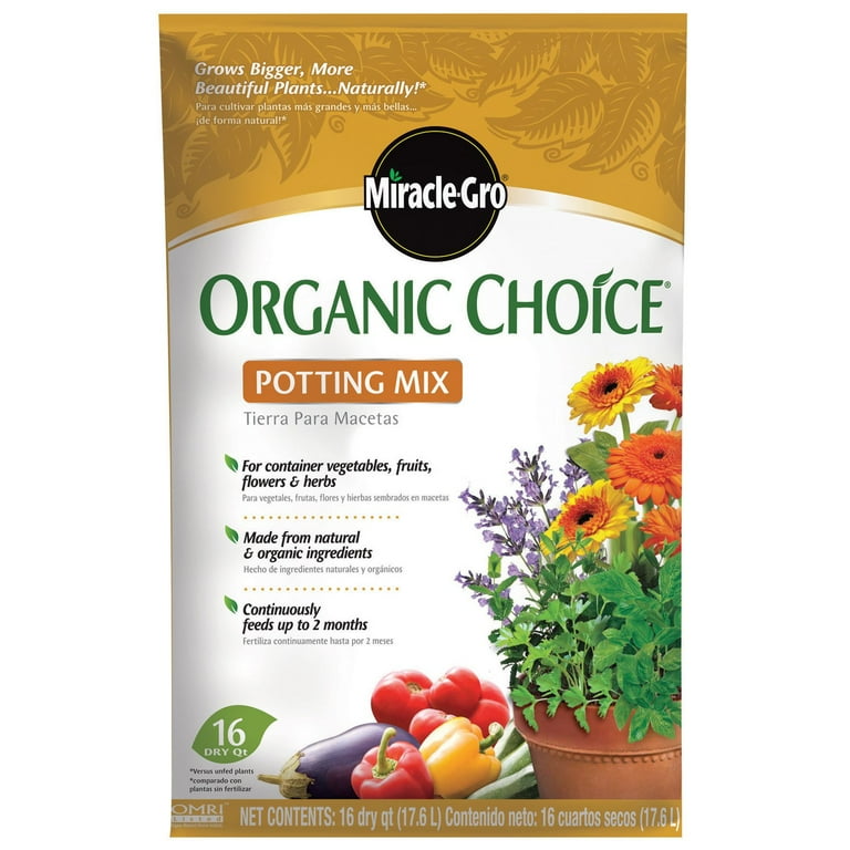 Miracle Gro 16 qt. Organic Choice Potting Mix - Walmart.com