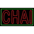 thumbnail image 1 of Double Stroke Red Chai LED Neon Sign 20 x 37 - inches, Black Square Cut Acrylic Backing, with Dimmer - Bright and Premium built indoor LED Neon Sign for restaurant window and interior decor., 1 of 7